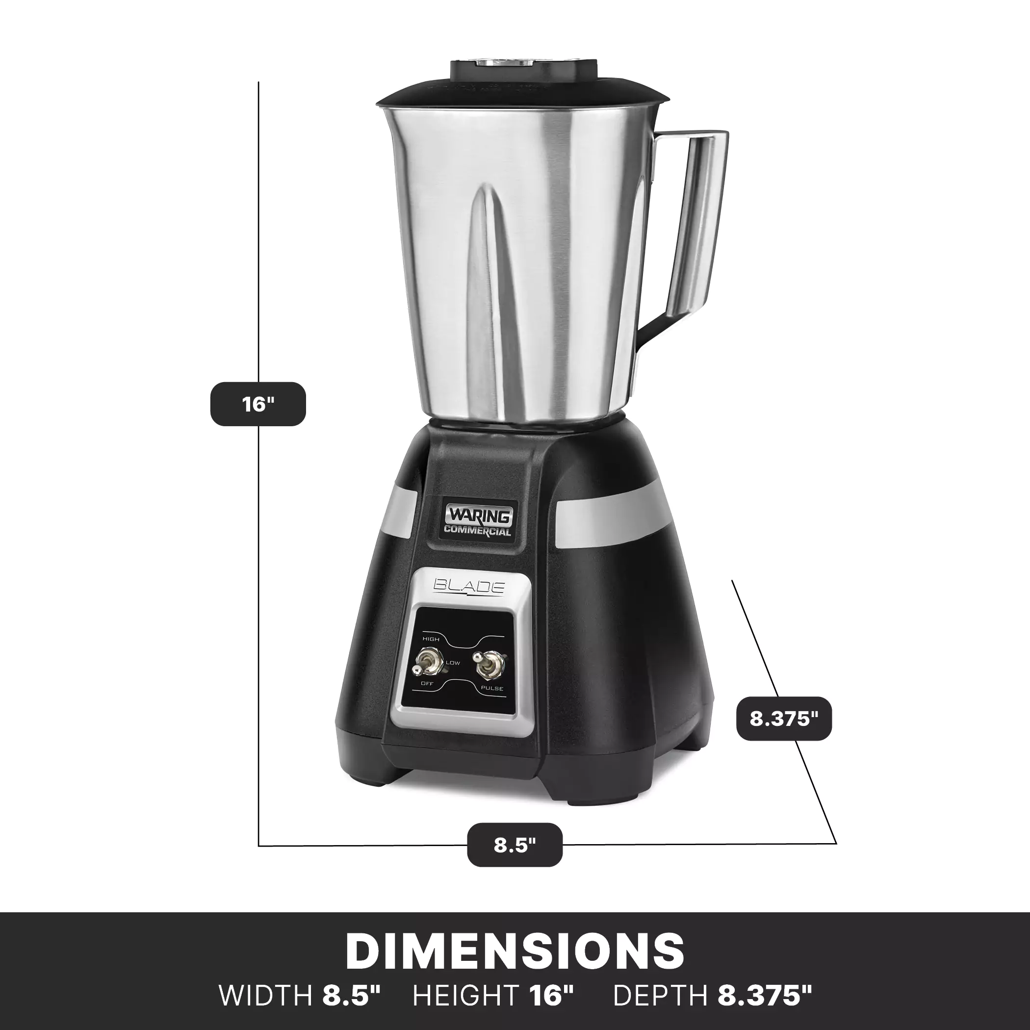 Blade Blender with Toggle Switch and Stainless Steel Container